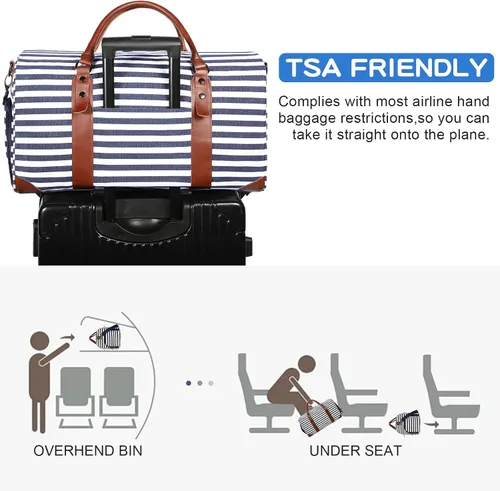 Miniatura 6 de Oflamn Bolsa de fin de semana para mujer, bolsa de lona para la noche, bolsa de viaje grande, bolsa de viaje con compartimento para zapatos, juego