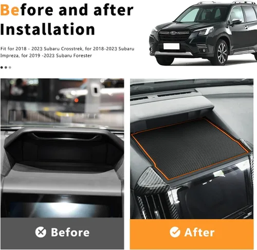 Miniatura 5 de Auovo Tapetes para tablero para accesorios de Subaru Forester 2019-2024/ Crosstrek 2018-2023 / Impreza 2018-2023, material de silicona para tablero