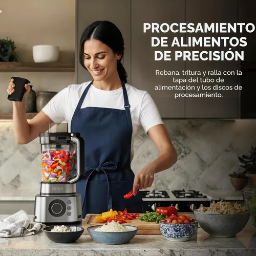 Miniatura 4 de Ninja Combinación de licuadora y procesador de alimentos, sistema de licuadora Foodi Power para batidos, cuencos, untables y batidos, 6 funciones