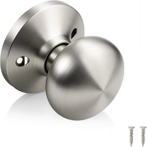 Miniatura 28 de KNOBWELL Paquete de 8 pomos de puerta de privacidad para baño y dormitorio, pomo de puerta negro mate con cerradura, cerradura de manija de puerta