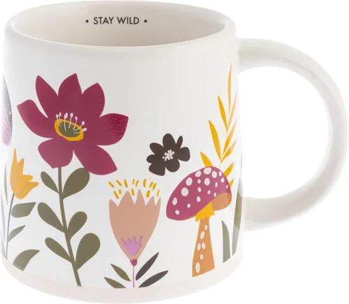 Miniatura 8 de Karma, Taza Shelly de 14 onzas, bonita taza de café y té, tazas de café de cerámica para mujeres y hombres, elige alegría