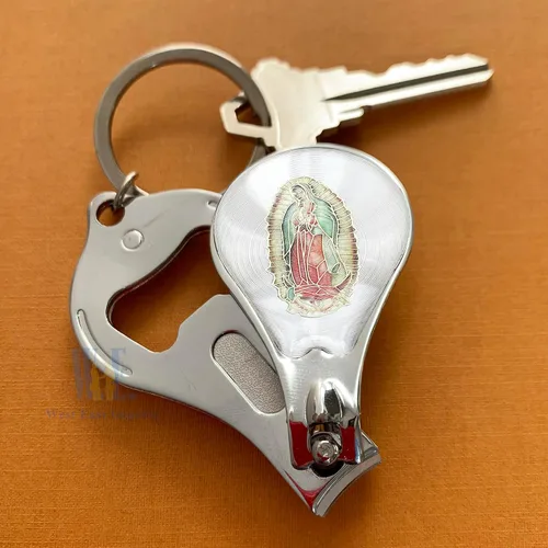 Miniatura 8 de WE Our Lady of Guadalupe (12 piezas) Llavero de bautismo con cortaúñas y abridor de recuerdos de fiesta para bebés niños y niñas/recuerdos