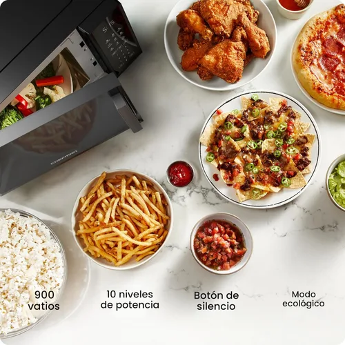 Miniatura 2 de Horno microondas para encimera Chefman de 0.9 pies cúbicos, 900 vatios con 10 niveles de potencia, 6 ajustes de cocción con cocción exprés de un
