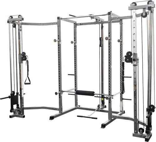 Miniatura 10 de Valor Fitness Power Rack - Soporte para sentadillas y banco de prensa de banco con accesorio desplegable LAT de 2 x 2 pulgadas, marco de Rack