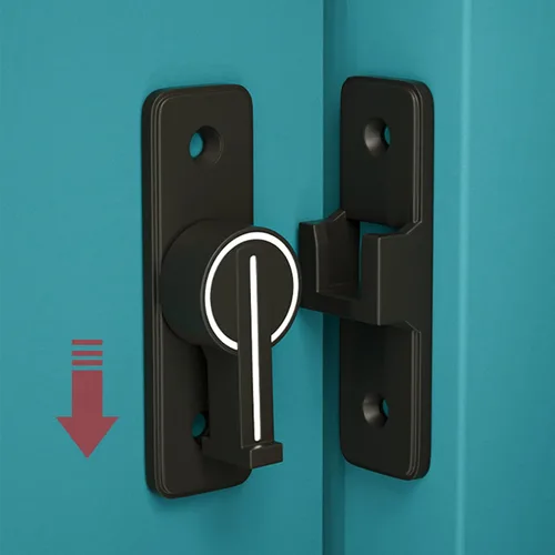 Miniatura 3 de TIYPKE - Cerraduras y pestillos para puerta de granero de 90 grados, cerradura de puerta corrediza antirrobo negra luminosa, pestillo de puerta