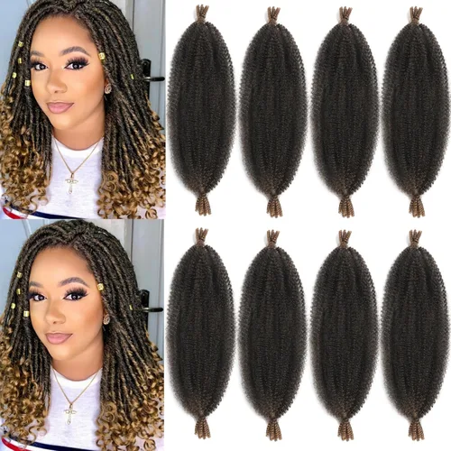 Miniatura 44 de Marley Twist - Cabello trenzado de 10 pulgadas, cabello trenzado preseparado y afro trenzado, 8 paquetes para rastas sintéticas desgastadas