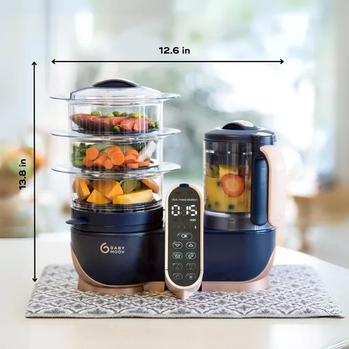 Miniatura 6 de Babymoov Duo Meal Station XL 6 en 1 - Máquina de alimentos para bebés, procesador de batidora de vapor de gran capacidad, calentador de botellas
