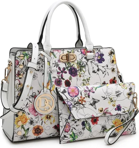 Dasein - Carteras y bolsas de mano para mujer bolsas planas con asa superior bolso de hombro bolso de trabajo con cartera a juego