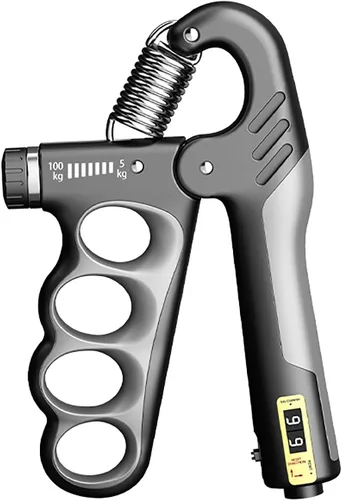 Entrenador de fuerza de agarre, fortalecedor de agarre de mano ajustable (11.0-220.5 lbs) con contador automático, diseño ergonómico y resorte de