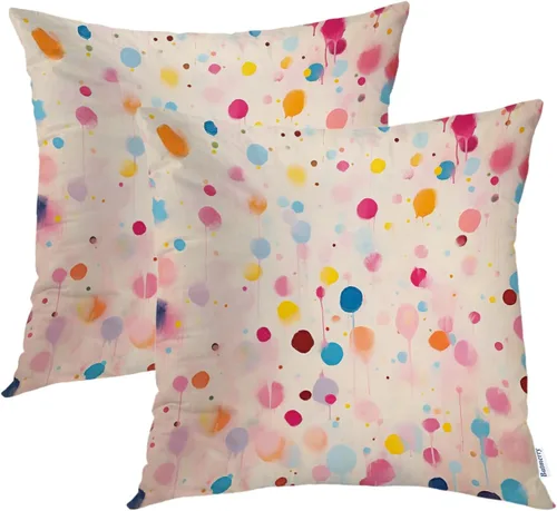 Miniatura 13 de Batmerry American Flag Ink Dot Throw Pillow Covers, Red Blue White Stars Abstract Decorative Pillow Covers Digital Printing Blended for Couch Sofa