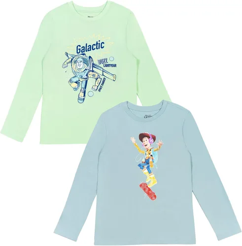 Disney Pixar Toy Story Woody Buzz Lightyear Alien Paquete de 2 camisetas gráficas para niños pequeños a grandes