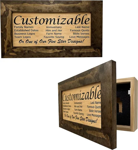 Miniatura 14 de Bellewood Designs Decoración de pared personalizable para armario de armas, caja fuerte personalizada para guardar tu pistola de forma segura a