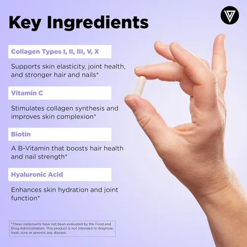Miniatura 6 de Vital Vitamins Complejo de colágeno múltiple Plus + complejo multivitamínico para mujeres
