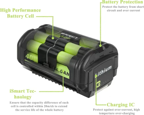 Miniatura 4 de Batería de repuesto para batería Ryobi de 40 V OP4015 OP4050A OP4040 OP4050 compatible con herramientas eléctricas inalámbricas Ryobi 40V, capacidad