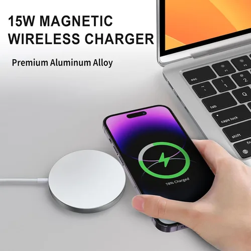 Miniatura 2 de Cargador MagSafe, almohadilla de carga inalámbrica magnética para iPhone 17/17 Pro/17 Pro Max/Air/16 15 14 13 12 Pro Max Plus mini y AirPods 2 3