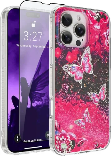 Miniatura 10 de OOK Funda Magnética para iPhone 15 Plus Diseño de Nebulosa Espacial de Flores Morado Profundo [Compatible con MagSafe] PC Duro + TPU Suave