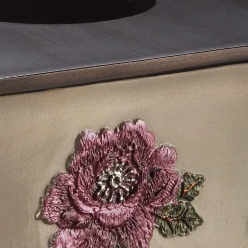 Miniatura 2 de Popular Bath Caja de pañuelos, colección Larrisa, diseño de rosas, marrón