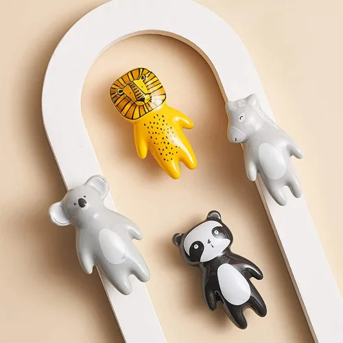 Miniatura 2 de 5 pomos de cerámica con diseño de animales para niños, puerta de habitación de los niños, armario de habitación de los niños, tiradores de armario