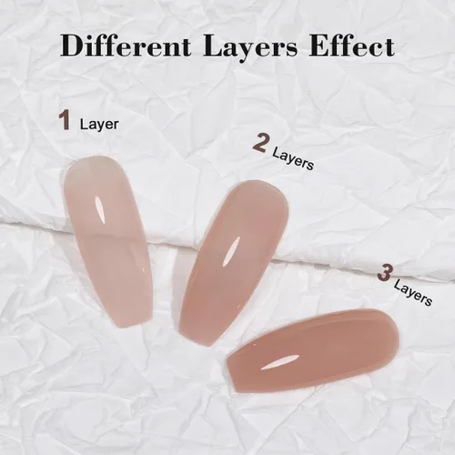 Miniatura 5 de RARJSM - Esmalte de uñas en gel, color rosa sucio nude, 15 ml, requiere secado con lámpara UV o LED, transparente, suave, tono de piel, manicura