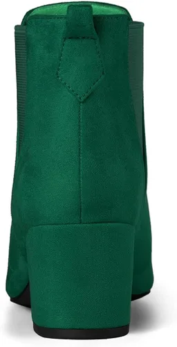 Miniatura 3 de Allegra K Botas Chelsea con tacón de bloque y punta puntiaguda para mujer