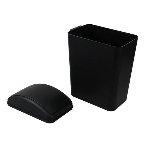 Miniatura 7 de Cand 1 bote de basura de 4 galones, cubo de basura de plástico con tapa giratoria, 16 L (negro)