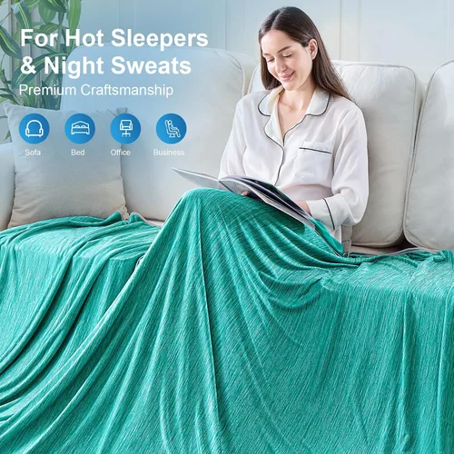 Miniatura 8 de KMUSET Manta refrescante (50 x 60 pulgadas), manta refrescante de verano de doble cara para personas que duermen con calor y sudores nocturnos