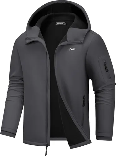 Miniatura 7 de WULFUL Chaqueta ligera Softshell para hombre, con forro polar, rompevientos, impermeable, suave, para senderismo al aire libre