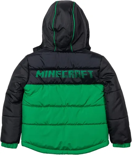 Miniatura 3 de Minecraft Steve Creeper - Abrigo de invierno con cremallera forro polar verde con licencia oficial de star wars silent one crew