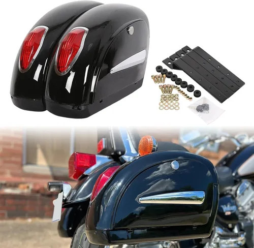 Miniatura 12 de ECOTRIC - Alforjas rígidas extendidas de 5 pulgadas para maletero, compatibles con todos los modelos Harley Davidson Road King Glide Softail Touring