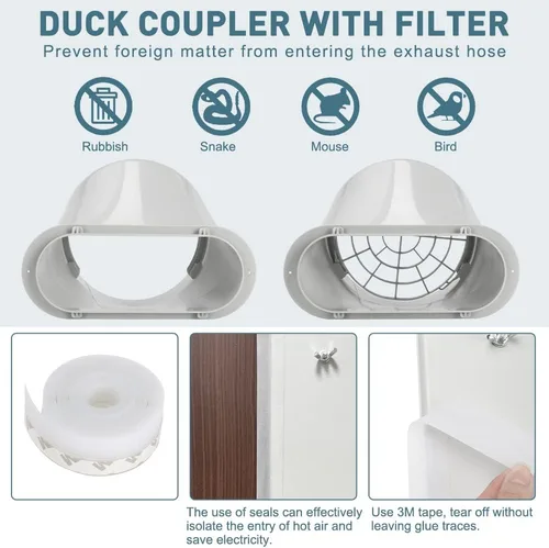 Miniatura 5 de Kit de puerta de ventana de aire acondicionado portátil con manguera de escape, sello de ventana ajustable para unidad de CA, kit de ventilación