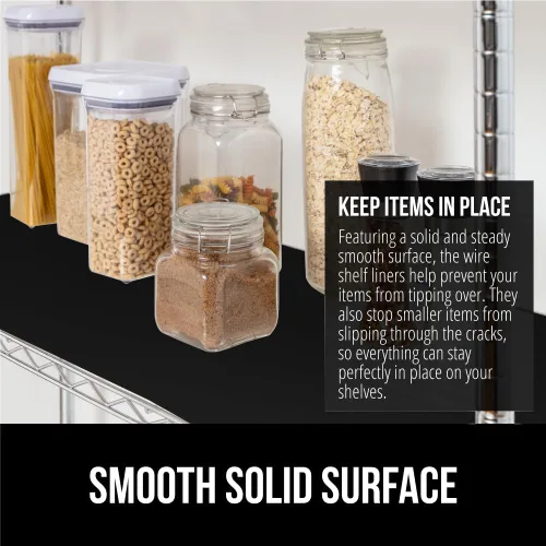 Miniatura 3 de GORILLA GRIP ShelfGuard - Revestimientos para estante de alambre compatibles con la unidad de estanterías Amazon Basics, juego de 5 revestimientos