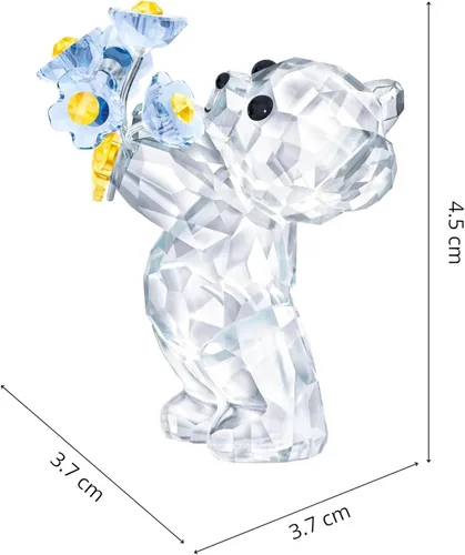 Miniatura 4 de SWAROVSKI Kris Bears Forget Me Not, cristal transparente de Swarovski con detalles azules y amarillos, parte de la colección Swarovski Kris Bears