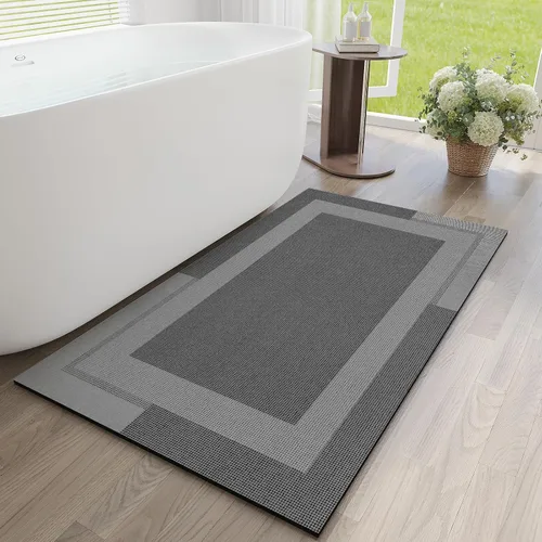 Miniatura 29 de YDKGL Alfombra de Baño Antideslizante, Respaldo de Goma Ultra Delgada Alfombras de Baño que Caben Debajo de la Puerta Secado Rápido Súper Absorbente
