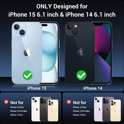 Miniatura 2 de Justcool Funda diseñada para iPhone 14, [transparente no amarillento] con 2 piezas [protector de pantalla de vidrio templado], transparente