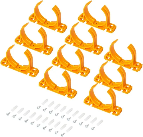 POWERTEC 70342-P2 Perchas de estilo abierto para tubería y manguera de recolección de polvo de 2-1/2 pulgadas con múltiples opciones de montaje,