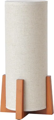 Miniatura 8 de KUNJOULAM Modernas lámparas de mesa pequeñas, lámpara de mesita de noche con pantalla de tela de lino, lámpara de mesa cilíndrica de 13.9 pulgadas
