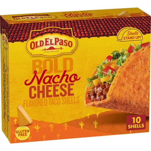 Miniatura 13 de Old El Paso Stand 'N Stuff Bold Nacho Cheese - Conchas de taco con sabor a queso de nacho, 10 unidades (paquete de 6)