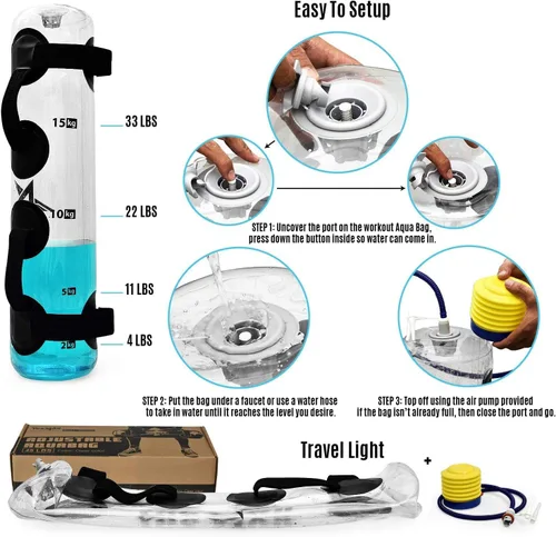 Miniatura 4 de Yes4All Large Aqua Bags for Workout 35/45/80lbs - Ultimate Core Water Weights Aqua Bag - Portable Stability Fitness - Perfect Agility, Durability A.
