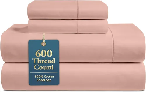 Miniatura 16 de LANE LINEN Juego de sábanas tamaño King – Sábanas de 600 hilos 100% algodón de fibra larga, naturalmente frescas y duraderas para el uso diario, 01