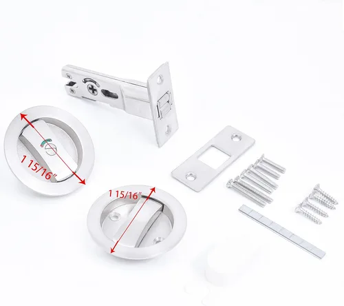 Miniatura 5 de Dontay Cerradura de indicadores codificados por color para puerta de bolsillo, cerradura de manijas de privacidad (cama/baño), fondo de 2-3/8 Níquel