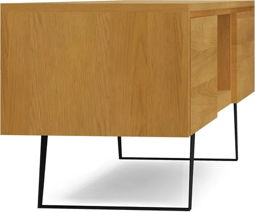 Miniatura 11 de SIMPLIHOME Lowry Soporte de TV – Consola de madera maciza de mango de 72 pulgadas de ancho en roble, moderno centro de entretenimiento industrial