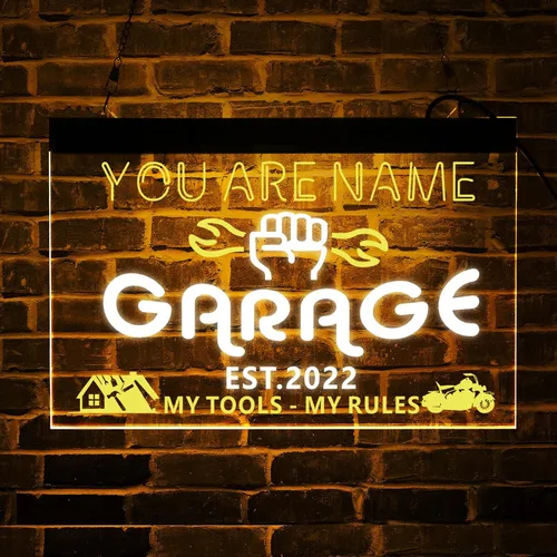 Miniatura 9 de Letrero de neón de garaje personalizado, Letrero LED de garaje, Luces LED de garaje, Letrero de luz de garaje personalizado, Letrero de madera