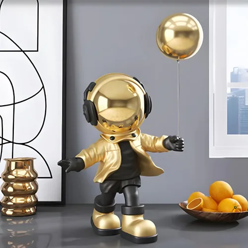 Miniatura 2 de Figura de astronauta, escultura de hombre espacial de resina con asa, para decoración de mesa del hogar, estantería, sala de estudio, decoración