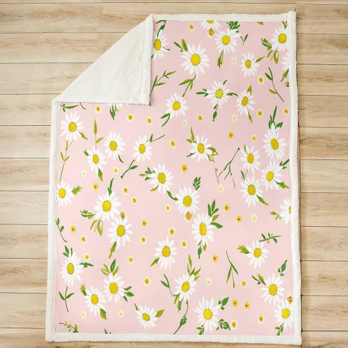 Miniatura 2 de Manfei Manta de margaritas, manta de flores amarillas y blancas para sofá, manta de cama de jardín botánico para niños y niñas, decoración