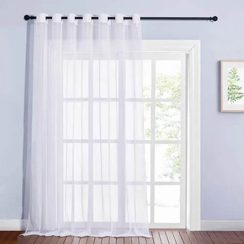 Miniatura 13 de NICETOWN Cortina transparente para puerta de patio, cortina vertical de gasa, panel de cortina extra ancho para puerta corrediza de vidrio