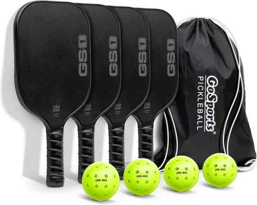 GoSports GS1 Pickleball Paddles - Single, 2 Pack, or 4 Pack - USAPA Approved Fiberglass Pickleball Paddles Paquete de 4