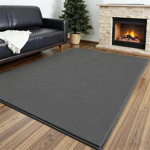 Miniatura 20 de Vasofe Alfombra de pasillo negra de 2 x 4 pulgadas, alfombra antideslizante de espuma viscoelástica gruesa para interiores, para guardería