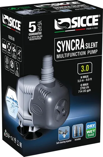 Miniatura 15 de SICCE Syncra Silent 1.5 Multifunción 357 GPH Bomba de agua sumergible Hecho en Italia 23W Ultra silencioso Durable acuario tanque de peces