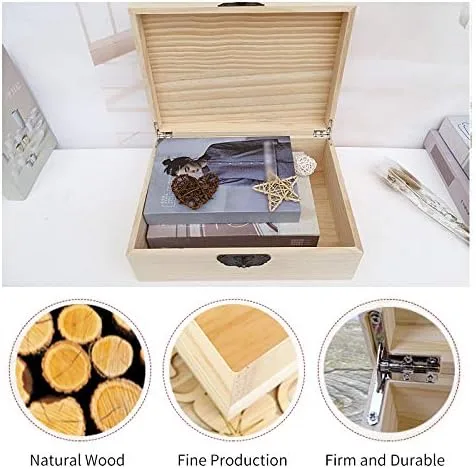 Miniatura 2 de Mocohana - Caja de madera para tesoro, caja para guardar joyas, tarjetas de colección, regalos y decoración del hogar