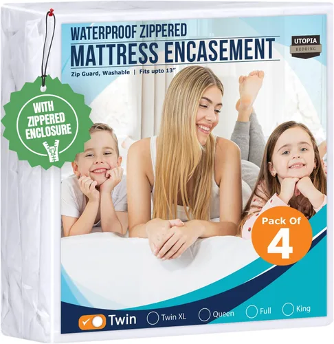 Miniatura 32 de Utopia Bedding - Protector de colchón impermeable tamaño Queen, con cierre, a prueba de chinches y ácaros, funda de colchón absorbente de seis lados